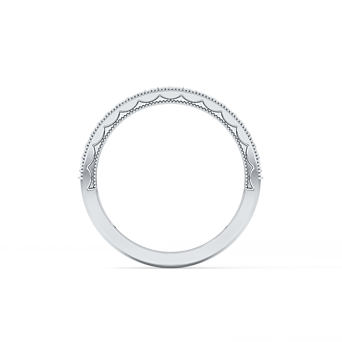 Half Eternity Wedding Band with 0.17 TCW Round Cut Moissanite – Yellow, White, or Rose Gold