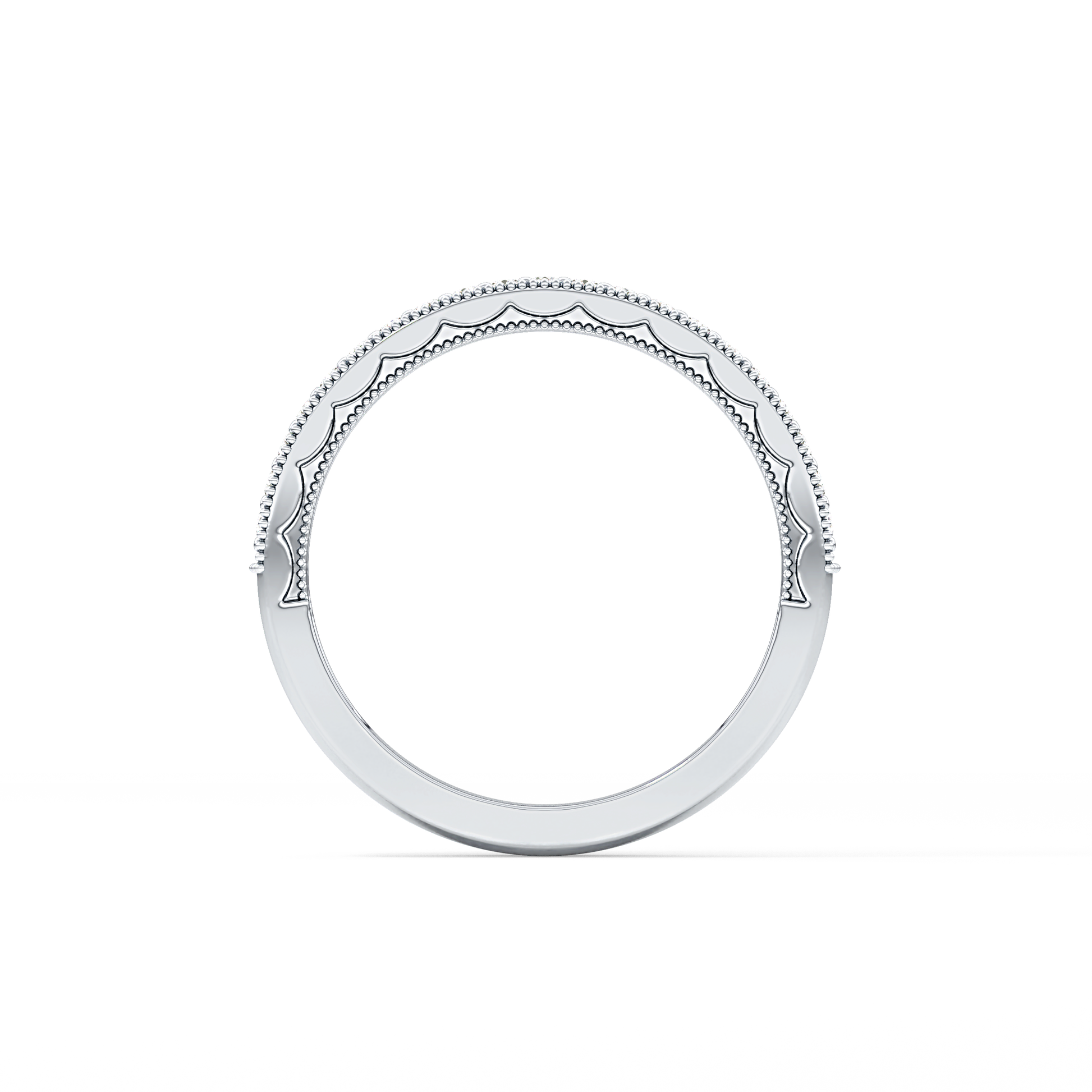Half Eternity Wedding Band with 0.17 TCW Round Cut Moissanite – Yellow, White, or Rose Gold