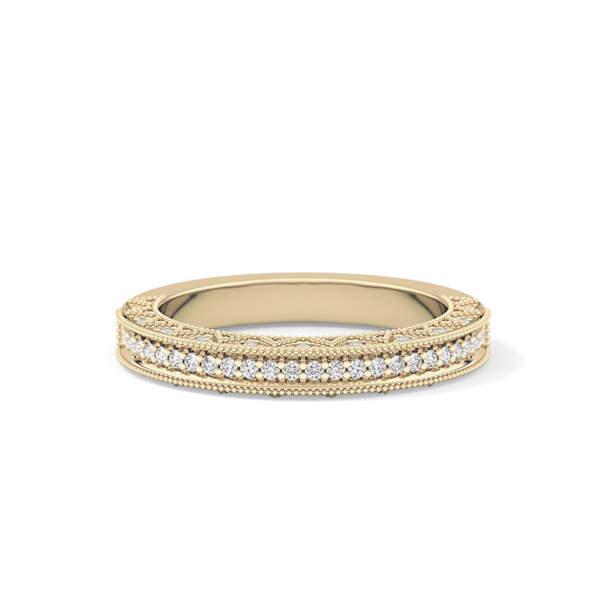 Half Eternity Wedding Band with 0.27 TCW Round Cut Moissanite – Yellow, White, or Rose Gold