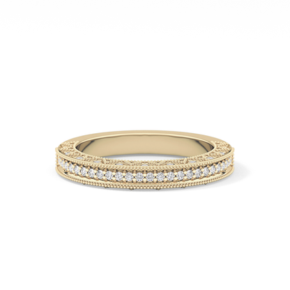Half Eternity Wedding Band with 0.27 TCW Round Cut Moissanite – Yellow, White, or Rose Gold