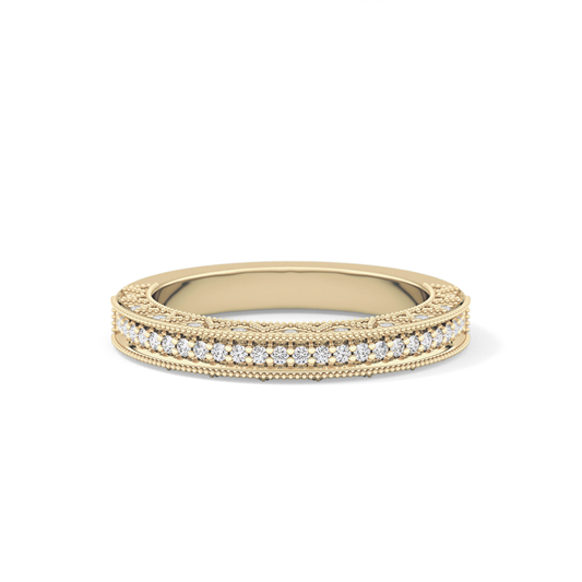 Half Eternity Wedding Band with 0.27 TCW Round Cut Moissanite – Yellow, White, or Rose Gold