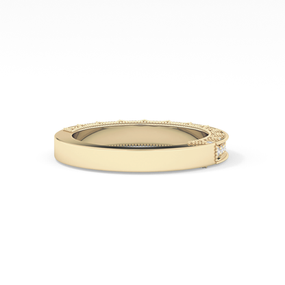 Half Eternity Wedding Band with 0.27 TCW Round Cut Moissanite – Yellow, White, or Rose Gold