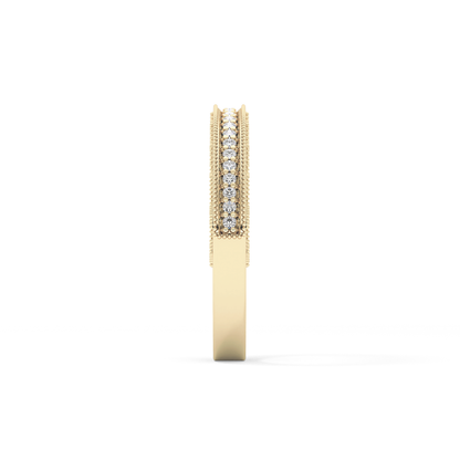 Half Eternity Wedding Band with 0.27 TCW Round Cut Moissanite – Yellow, White, or Rose Gold