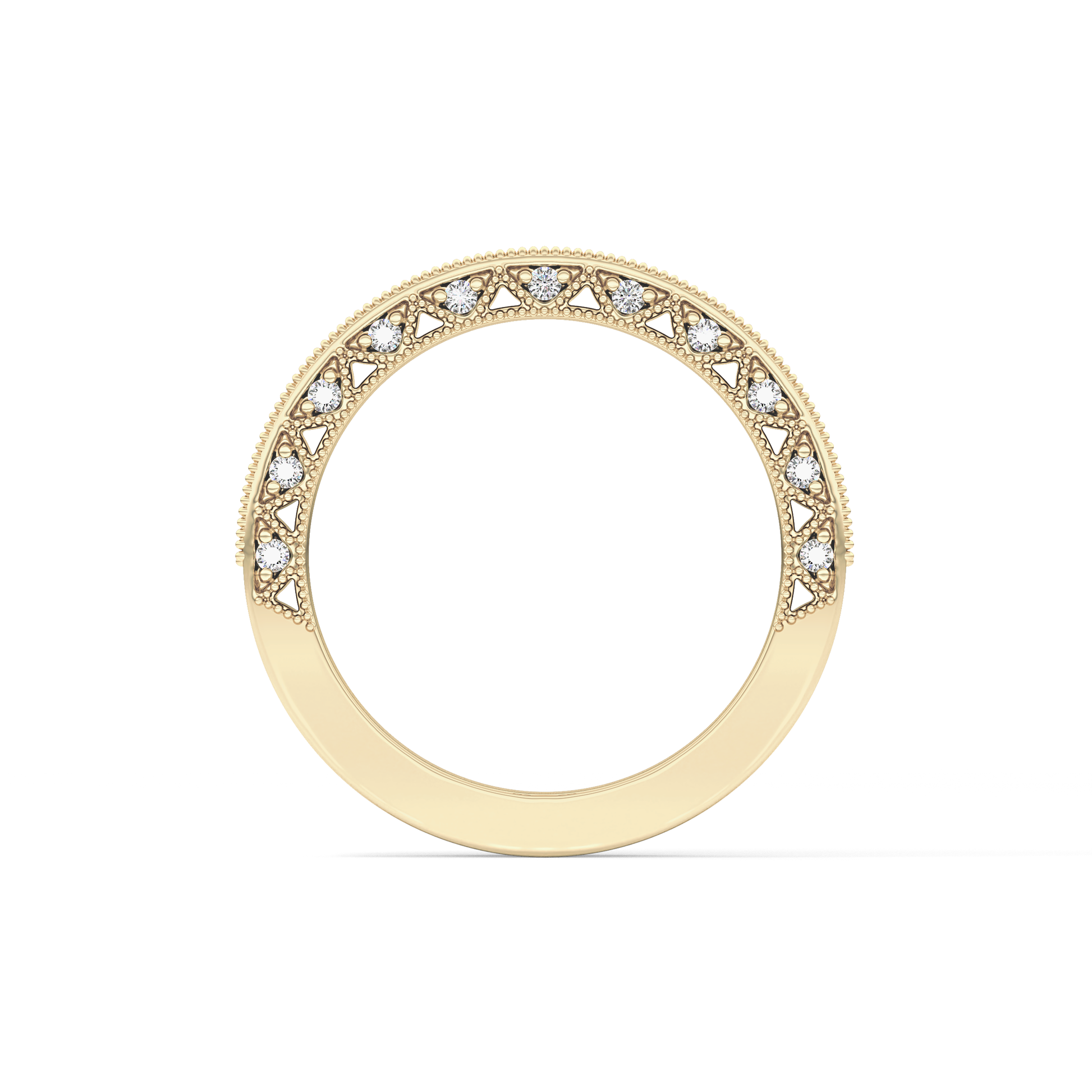 Half Eternity Wedding Band with 0.27 TCW Round Cut Moissanite – Yellow, White, or Rose Gold