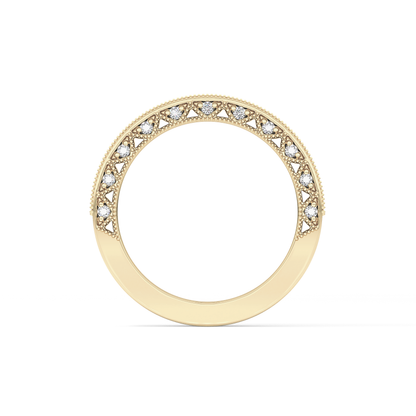Half Eternity Wedding Band with 0.27 TCW Round Cut Moissanite – Yellow, White, or Rose Gold