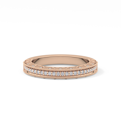 Half Eternity Wedding Band with 0.27 TCW Round Cut Moissanite – Yellow, White, or Rose Gold