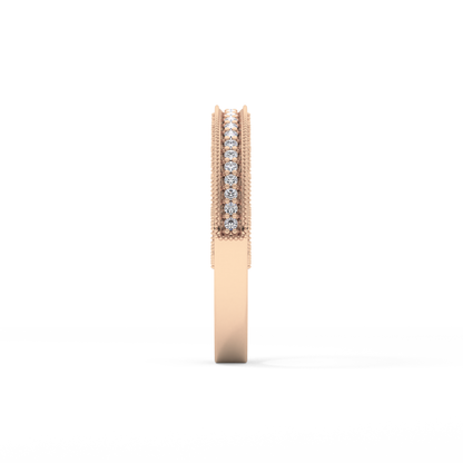 Half Eternity Wedding Band with 0.27 TCW Round Cut Moissanite – Yellow, White, or Rose Gold