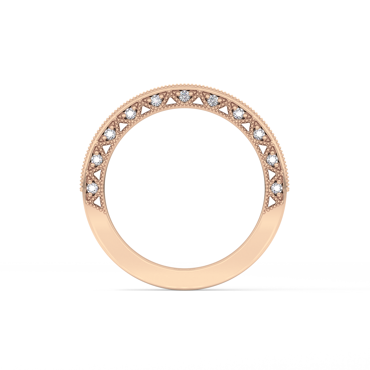 Half Eternity Wedding Band with 0.27 TCW Round Cut Moissanite – Yellow, White, or Rose Gold