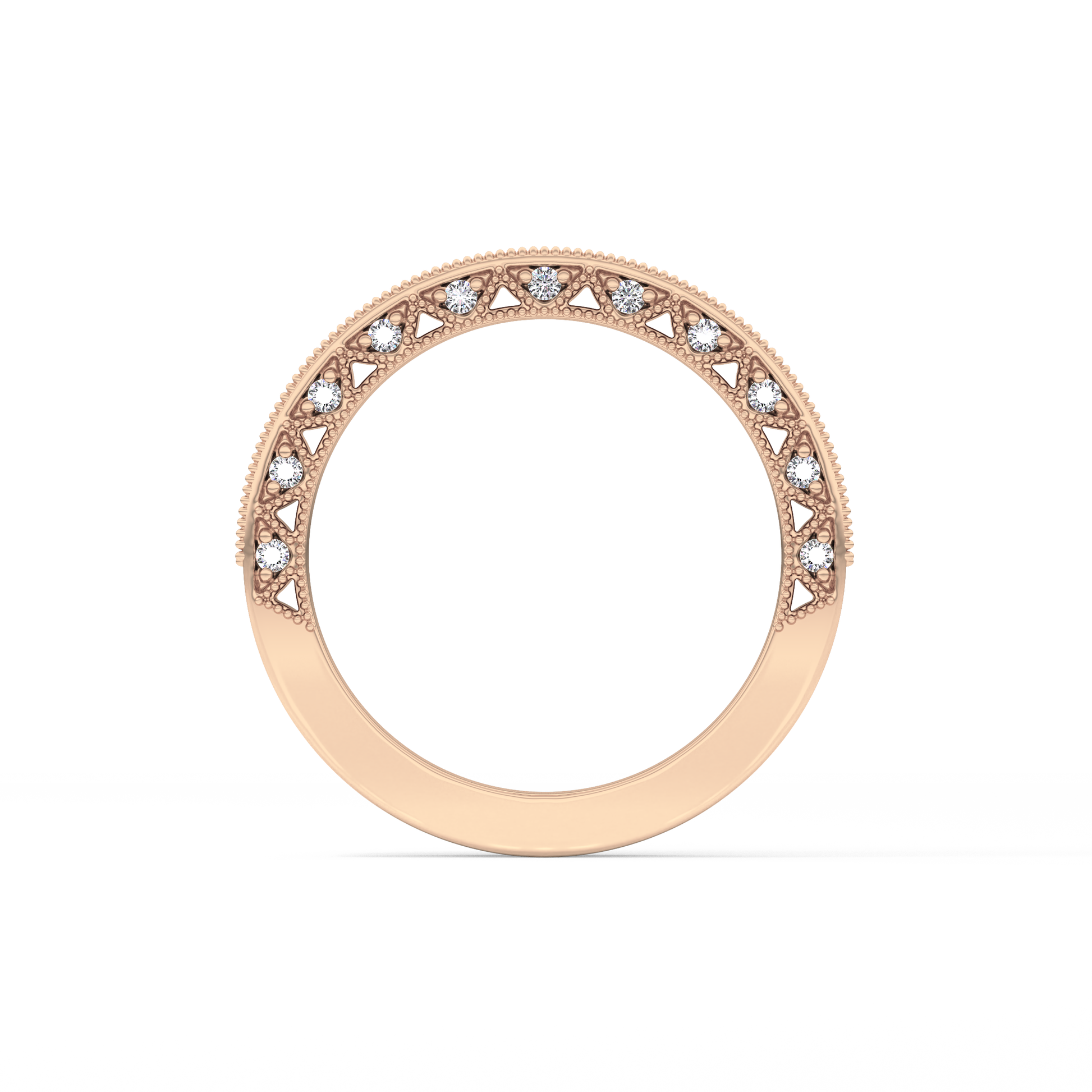 Half Eternity Wedding Band with 0.27 TCW Round Cut Moissanite – Yellow, White, or Rose Gold