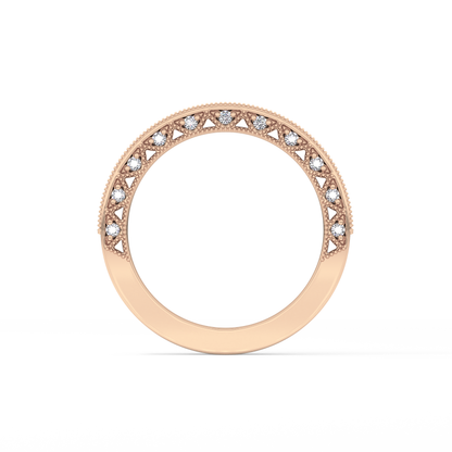 Half Eternity Wedding Band with 0.27 TCW Round Cut Moissanite – Yellow, White, or Rose Gold