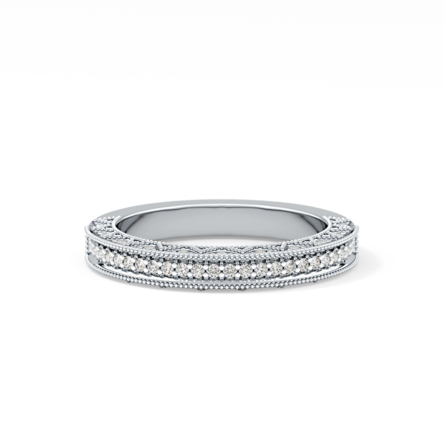 Half Eternity Wedding Band with 0.27 TCW Round Cut Moissanite – Yellow, White, or Rose Gold
