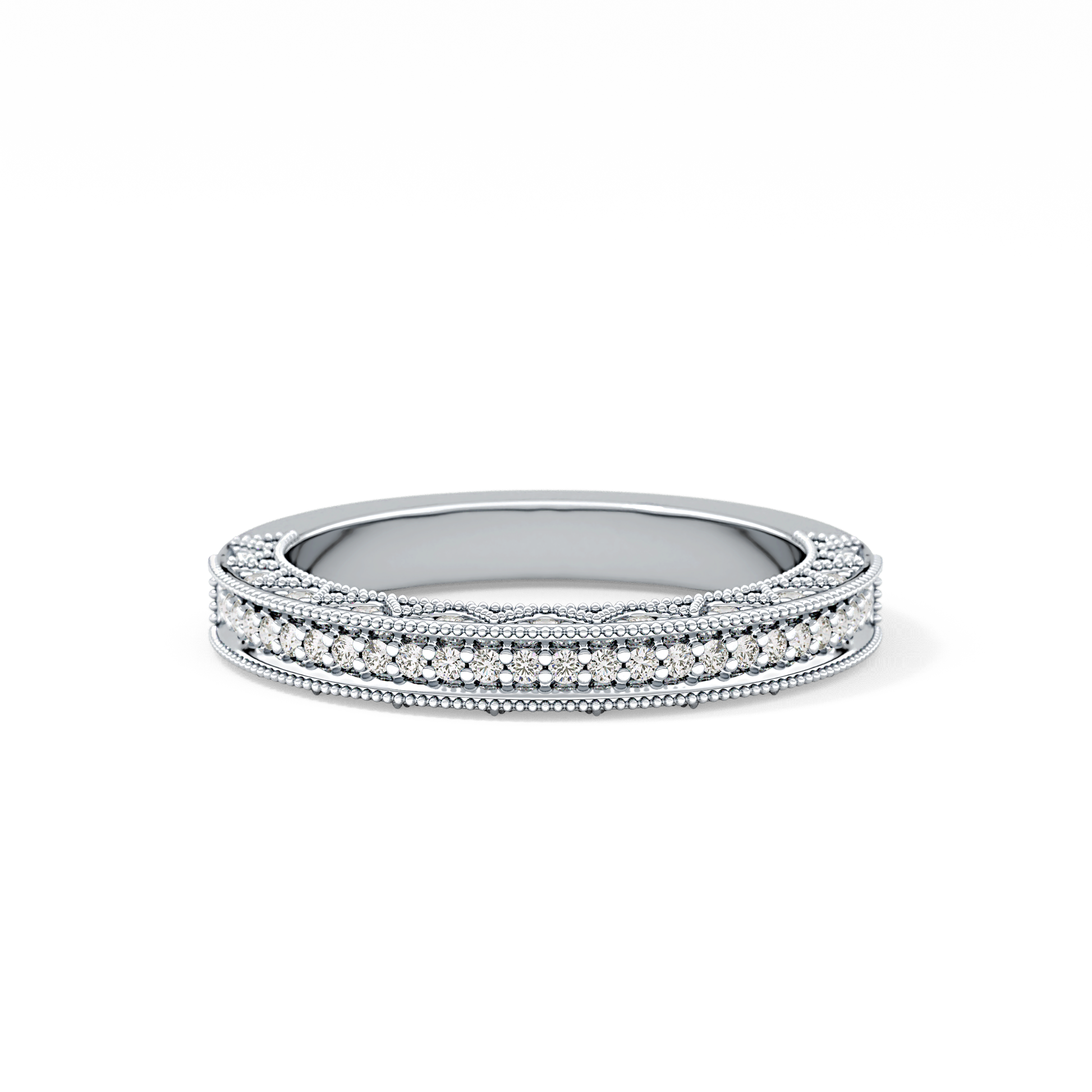 Half Eternity Wedding Band with 0.27 TCW Round Cut Moissanite – Yellow, White, or Rose Gold