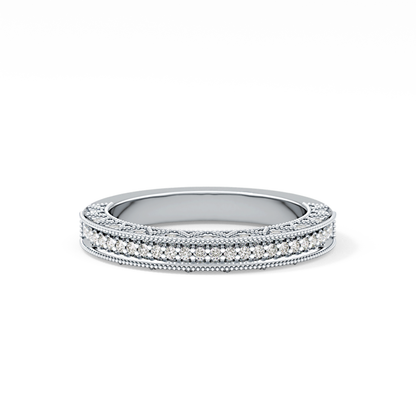 Half Eternity Wedding Band with 0.27 TCW Round Cut Moissanite – Yellow, White, or Rose Gold