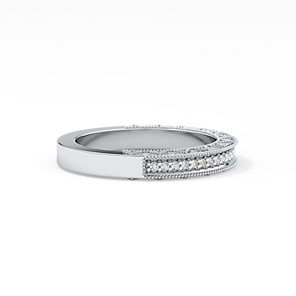 Half Eternity Wedding Band with 0.27 TCW Round Cut Moissanite – Yellow, White, or Rose Gold