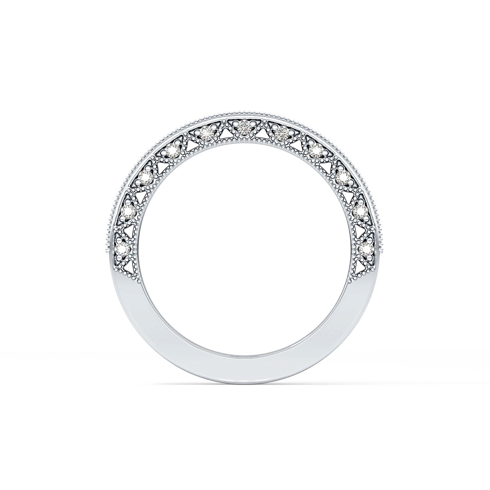 Half Eternity Wedding Band with 0.27 TCW Round Cut Moissanite – Yellow, White, or Rose Gold