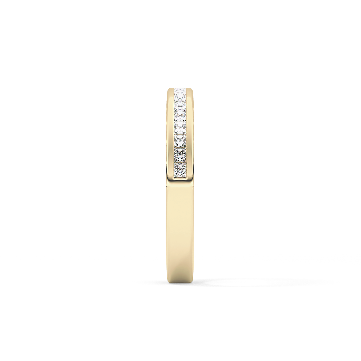Half Eternity Wedding Band with 0.48 TCW Princess Cut Moissanite – Yellow, White, or Rose Gold