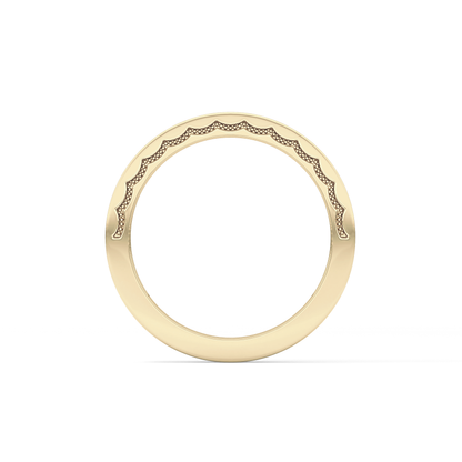Half Eternity Wedding Band with 0.48 TCW Princess Cut Moissanite – Yellow, White, or Rose Gold
