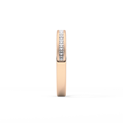Half Eternity Wedding Band with 0.48 TCW Princess Cut Moissanite – Yellow, White, or Rose Gold