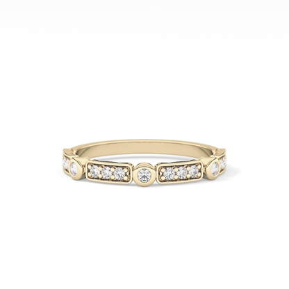 Half Eternity Wedding Band with 0.2 TCW Round Cut Moissanite – Yellow, White, or Rose Gold