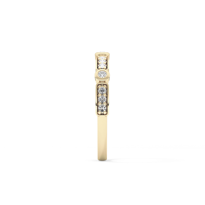 Half Eternity Wedding Band with 0.2 TCW Round Cut Moissanite – Yellow, White, or Rose Gold