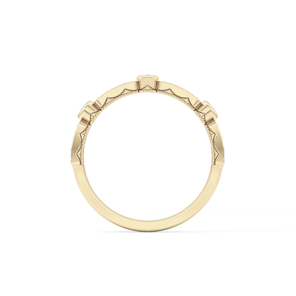 Half Eternity Wedding Band with 0.2 TCW Round Cut Moissanite – Yellow, White, or Rose Gold