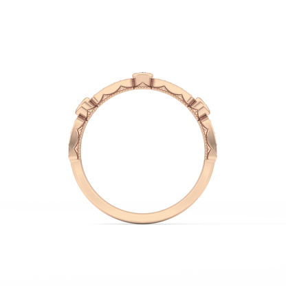 Half Eternity Wedding Band with 0.2 TCW Round Cut Moissanite – Yellow, White, or Rose Gold