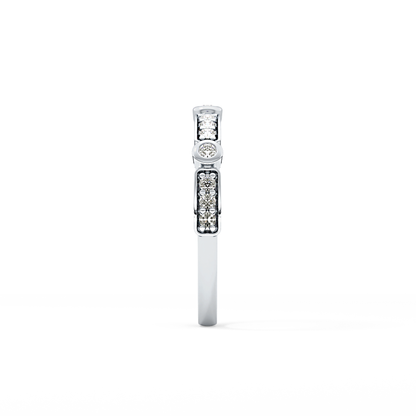 Half Eternity Wedding Band with 0.2 TCW Round Cut Moissanite – Yellow, White, or Rose Gold