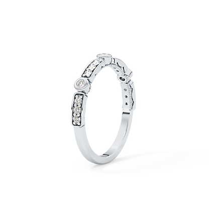 Half Eternity Wedding Band with 0.2 TCW Round Cut Moissanite – Yellow, White, or Rose Gold