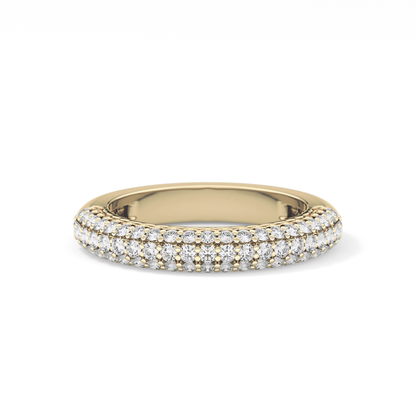 Half Eternity Wedding Band with 0.68 TCW Round Cut Moissanite – Yellow, White, or Rose Gold