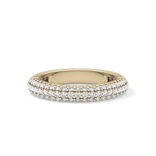 Half Eternity Wedding Band with 0.68 TCW Round Cut Moissanite – Yellow, White, or Rose Gold