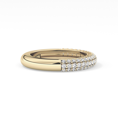 Half Eternity Wedding Band with 0.68 TCW Round Cut Moissanite – Yellow, White, or Rose Gold