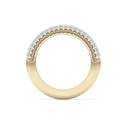 Half Eternity Wedding Band with 0.68 TCW Round Cut Moissanite – Yellow, White, or Rose Gold