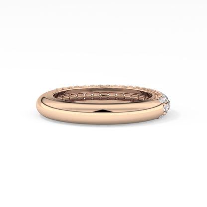 Half Eternity Wedding Band with 0.68 TCW Round Cut Moissanite – Yellow, White, or Rose Gold