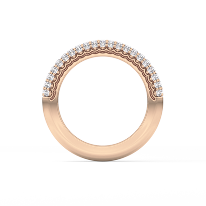 Half Eternity Wedding Band with 0.68 TCW Round Cut Moissanite – Yellow, White, or Rose Gold