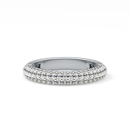 Half Eternity Wedding Band with 0.68 TCW Round Cut Moissanite – Yellow, White, or Rose Gold