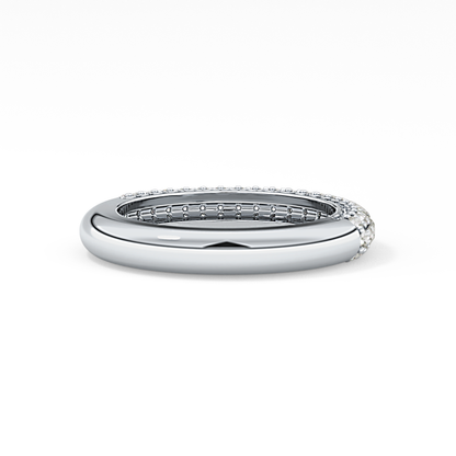 Half Eternity Wedding Band with 0.68 TCW Round Cut Moissanite – Yellow, White, or Rose Gold