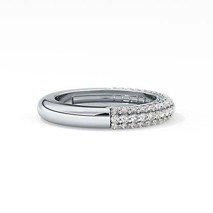 Half Eternity Wedding Band with 0.68 TCW Round Cut Moissanite – Yellow, White, or Rose Gold