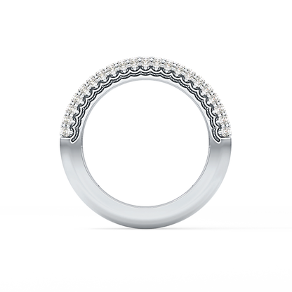 Half Eternity Wedding Band with 0.68 TCW Round Cut Moissanite – Yellow, White, or Rose Gold