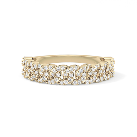Half Eternity Wedding Band with 0.37 TCW Round Cut Moissanite – Yellow, White, or Rose Gold