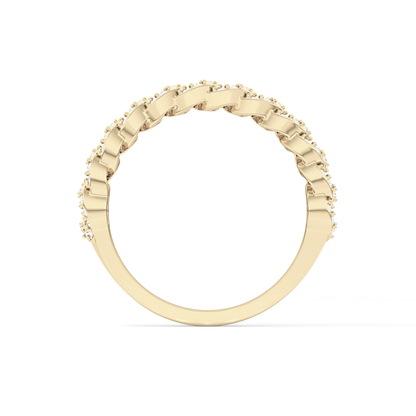 Half Eternity Wedding Band with 0.37 TCW Round Cut Moissanite – Yellow, White, or Rose Gold