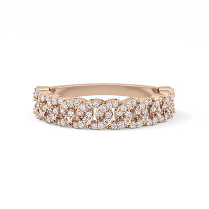 Half Eternity Wedding Band with 0.37 TCW Round Cut Moissanite – Yellow, White, or Rose Gold