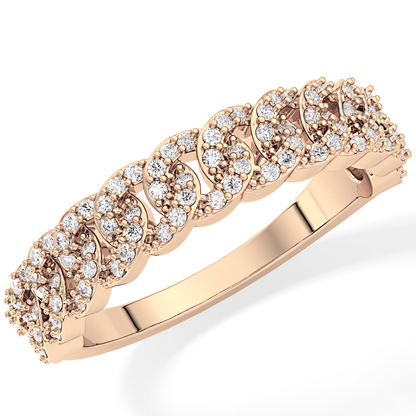 Half Eternity Wedding Band with 0.37 TCW Round Cut Moissanite – Yellow, White, or Rose Gold
