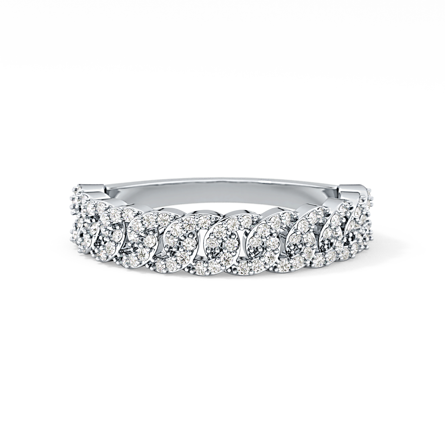 Half Eternity Wedding Band with 0.37 TCW Round Cut Moissanite – Yellow, White, or Rose Gold