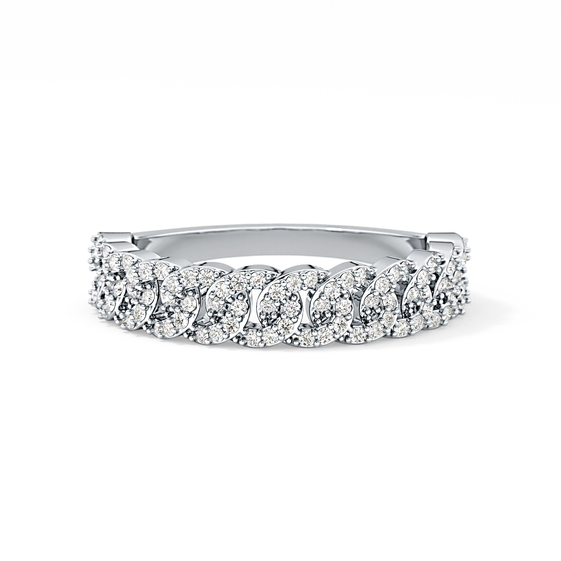 Half Eternity Wedding Band with 0.37 TCW Round Cut Moissanite – Yellow, White, or Rose Gold
