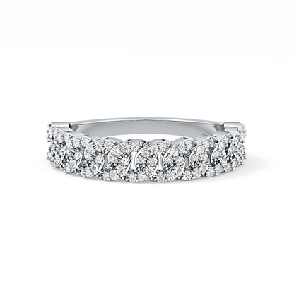 Half Eternity Wedding Band with 0.37 TCW Round Cut Moissanite – Yellow, White, or Rose Gold