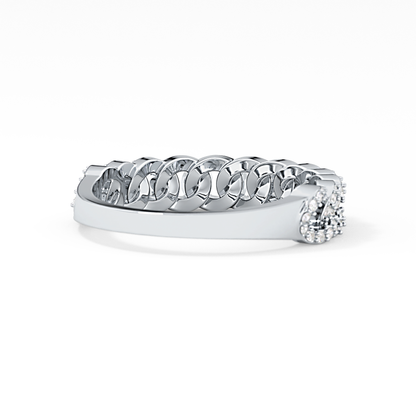Half Eternity Wedding Band with 0.37 TCW Round Cut Moissanite – Yellow, White, or Rose Gold