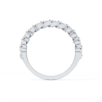 Half Eternity Wedding Band with 0.37 TCW Round Cut Moissanite – Yellow, White, or Rose Gold