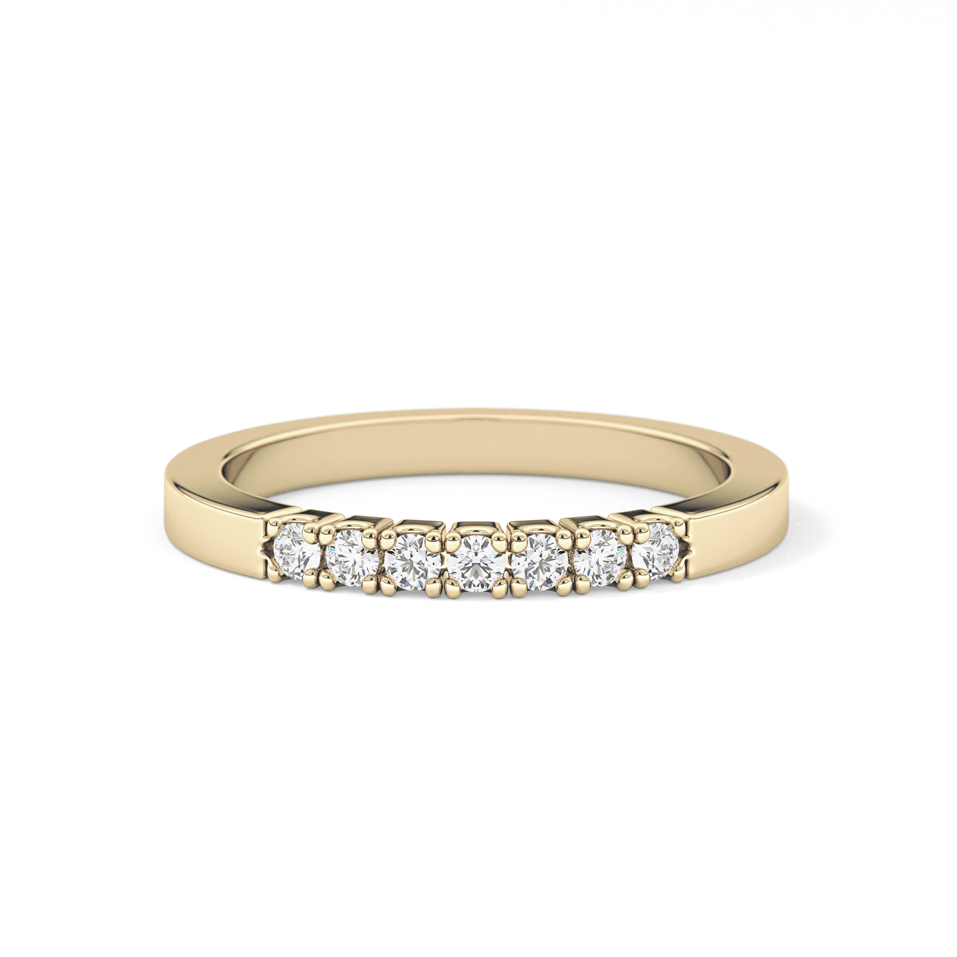 Multi Stones Wedding Band with 0.24 TCW Round Cut Moissanite – Yellow, White, or Rose Gold