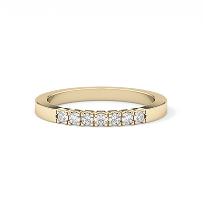 Multi Stones Wedding Band with 0.24 TCW Round Cut Moissanite – Yellow, White, or Rose Gold