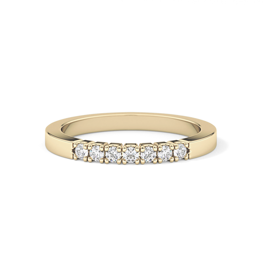 Multi Stones Wedding Band with 0.24 TCW Round Cut Moissanite – Yellow, White, or Rose Gold